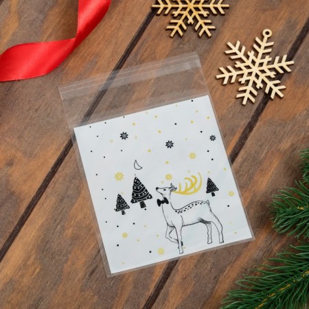 BOPP package with sticky tape, "Winter Forest", 10 x 11 cm