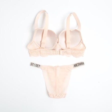 Circle -lace female set (top/panties), beige mix, size 80V-18