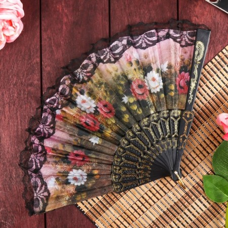Fan plastic "flowers" mix 24 cm