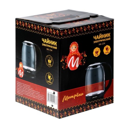 Electric kettle "Matryona" MA-154, glass, 1.8 l, 1500 watts, black-7