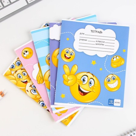 A notebook of 18 sheets A5, on the paper clip “September 1: Smiles”, 5 types of mix, whiteness 96%.-1