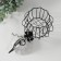 Vazon Metal souvenir, ceramics "Pumpkin with a leaf" Black with white 14.3x14.3x21 cm