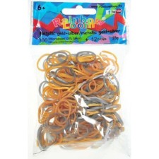 Резиночки для плетения браслетов RAINBOW LOOM Металлик, серебро и золото