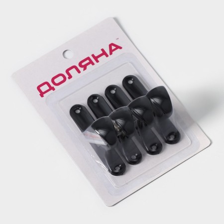 A set of hooks on Velcro of the Dilan "Classic", 4 pcs, black color-5