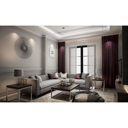 Curtain curtains, size 200x270 cm, blackout, linen, martial, purple color