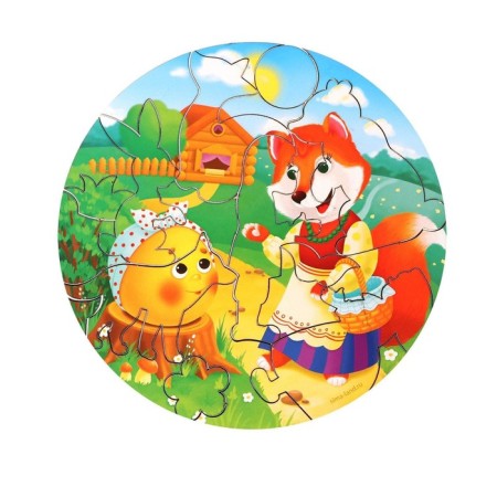 The puzzle is figured. Based on the Russian folk tale "Kolobok"-3