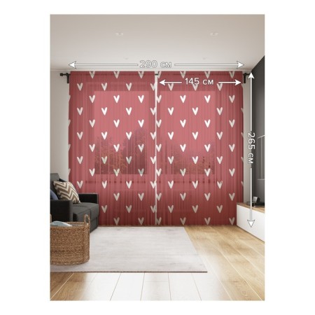 Photo "white hearts", size 145x265 cm, 2 pcs-1