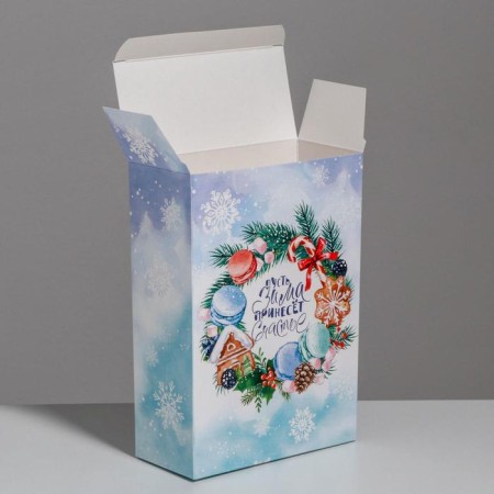 The folding box “Let winter bring happiness”, 16 x 23 x 7.5 cm, New Year-3