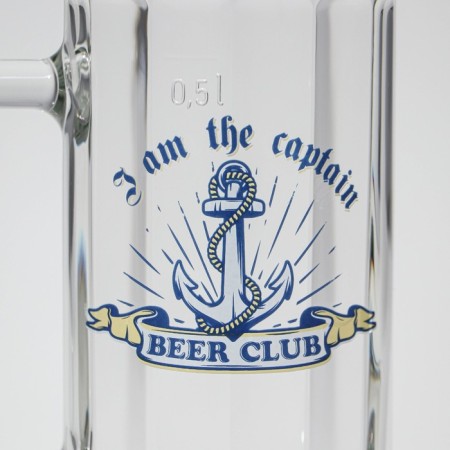 Glass mug for beer "Hamburg. Captain ", 500 ml, MIX drawing-7