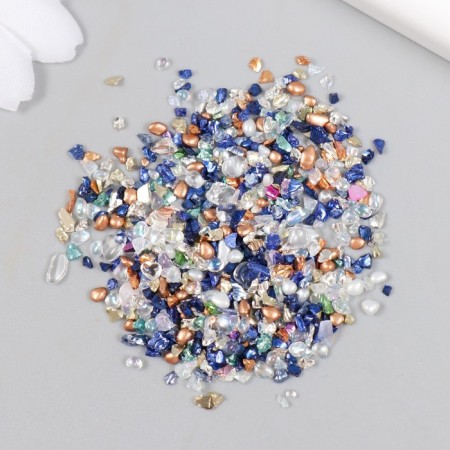 Decor for creativity in the jar "Natural stone with glass - Blue Night" 20 grams 5x2.2x2.2 cm 93693-1