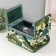 Casket for needlework "Tropical leaves on green" 19x26x14.5 cm