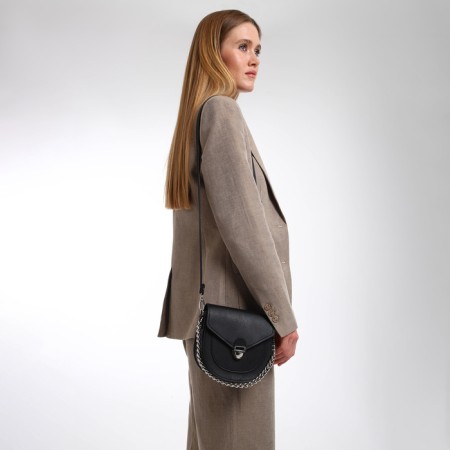 Women's bag Textura, messenger, small size, black color