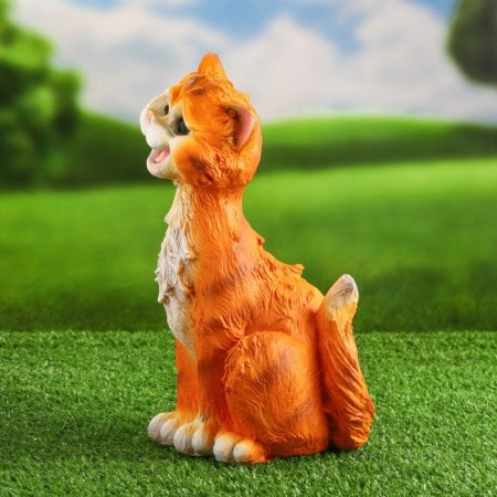Garden figure "Funny red cat" 11x14x25cm-3