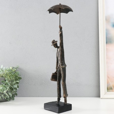 Polystone souvenir "Man with an umbrella. Flight" for metal 10.8x10.4x44.6 cm-3