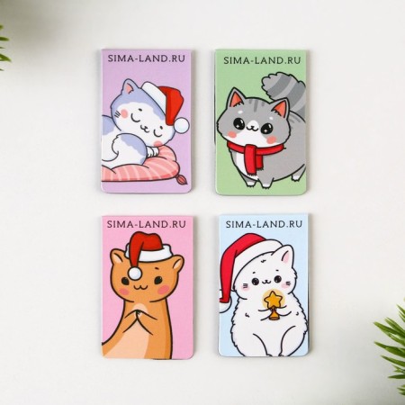 New Year. Magnetic bookmarks “Love and warmth”, 4 pcs mini-3