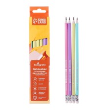 Chernographic pencil (simple) Hb, Calligrata Pastel, with an eraser, sharpened, plastic, hexagonal, mix
