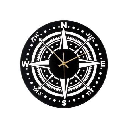 Watch Wall Interior "Compass", smooth move, D-40 cm, black