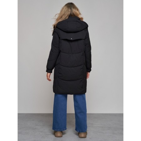 Coat insulated winter female, size 50, black color-3