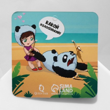 Acryl Earrings "Panda", colored in gold-3