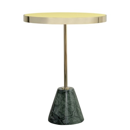 Coffee table Kaya, 408 × 408 × 530 mm, golden / green color-2