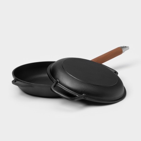 Flying pan-cast iron wild kitchen, portion, d = 22 cm, shoulder blade and sponge in the kit-5
