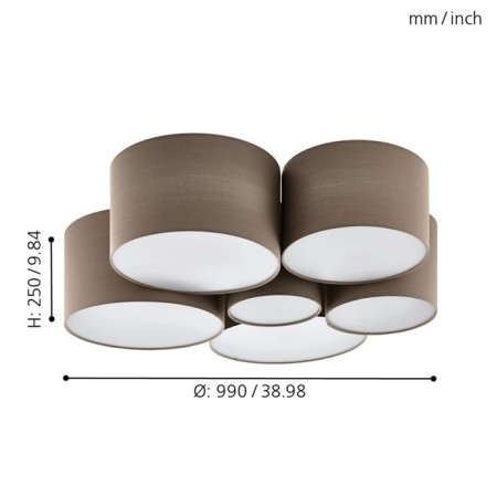 Chandelier Pastore 1, 6x40W E27, white color-2