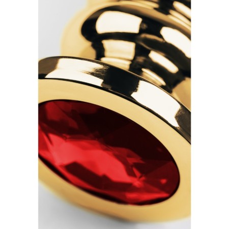 Anal plug Metal by Toyfa, golden, ruby, 10.5 cm, d = 4 cm-4