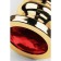 Anal plug Metal by Toyfa, golden, ruby, 10.5 cm, d = 4 cm