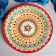 Plate of the Rishtan ceramics "Kalam", 27 cm, multi -colored