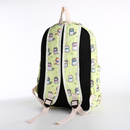 A backpack with a zipper, bag, cosmetic bag, yellow color-5