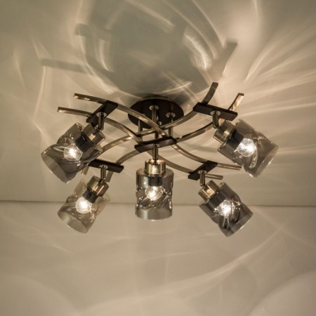 Ceiling chandelier Citilux "Merida" CL142155, 65x65x45 cm, 5x75W, E27, Gray color-3