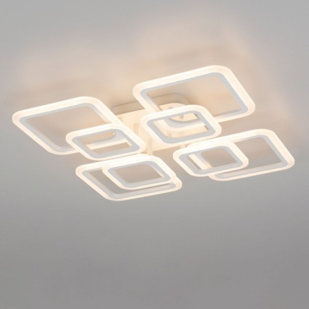 Ceiling chandelier Citilux "Marcel" CL232180R, 60x60x1 cm, 8x13.8W, LED, Color White-4