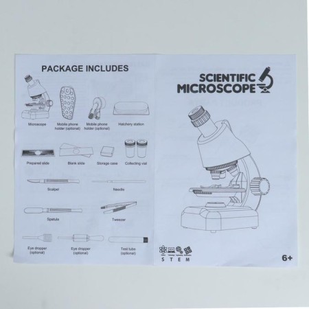 Microscope "Young Biologist" Frendering to x1200, white, backlight-9