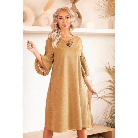 Female dress, size 46, mustard color-2