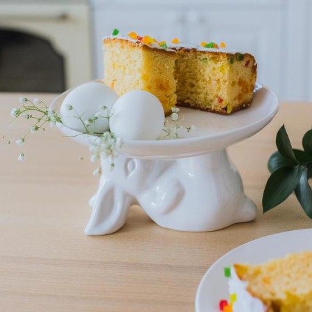 Dish for desserts "Bunny", d = 20.5 cm, white color-4