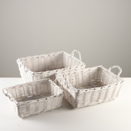 A set of baskets, 3 pcs, 50x40x18 cm, 44x34x16 cm, 38x28x14 cm, willow