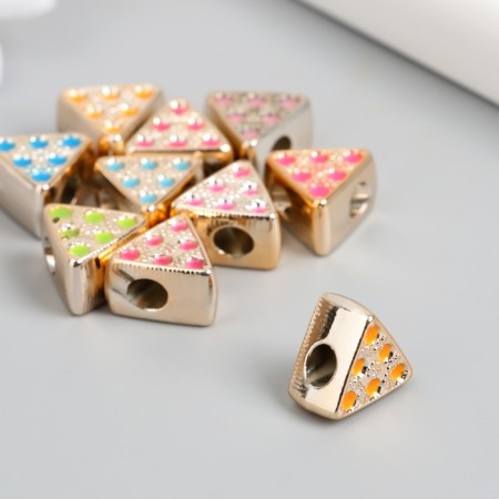 Bead for creativity plastic "Triangle in Pollets" MIX 0.8x1.2x1.2 cm-3