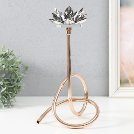 Climber Metal, acrylic on 1 candle "Black lotus. Curly" d = 4 cm gold 19x29 cm-2