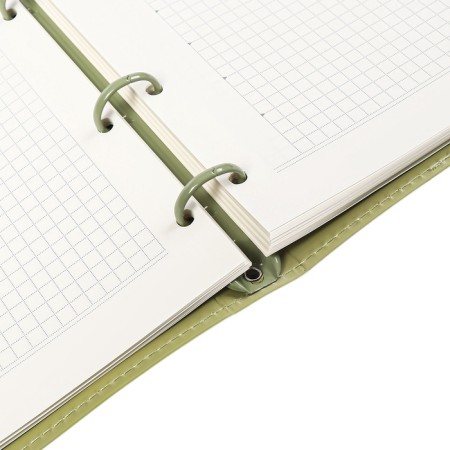 Note book A5+ 120l Escalada, soft region, leather claim, kr bl 70 g/m2, green-9