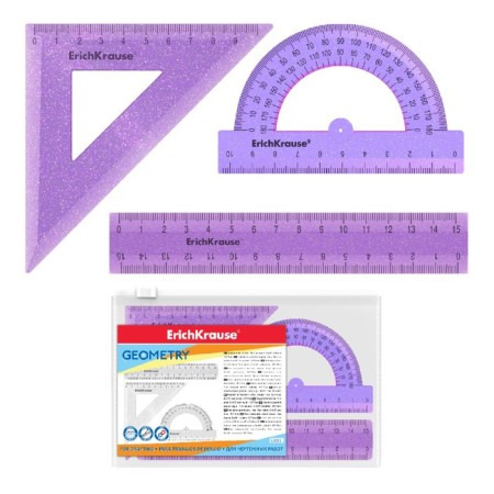 Set of drawing line 15cm 3 pr erichkrause Glitter, (square, transp.), Sirens, in zip pack