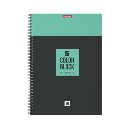A4 notebook, 60 sheets in a cage on the crest Erichkrause Color Block, cover coated cardboard, mix-4