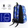 School backpack from textiles on lightning, 3 pockets, blue color