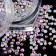 Rhinestones for decor, round, silver/holographic color