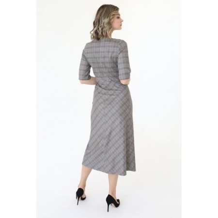 The dress fitted from artificial suede, size 44-3