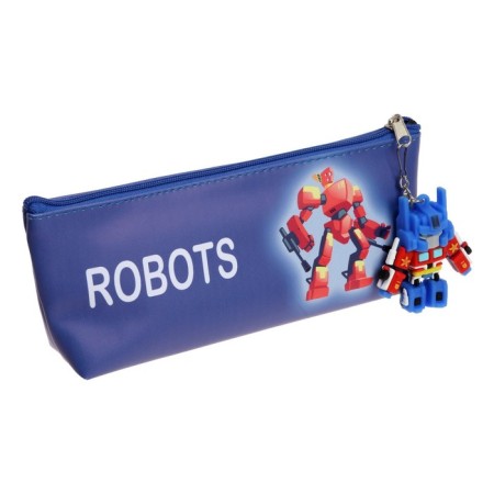 School pencil case on a zipper, with a suspension, "robot", mix-8