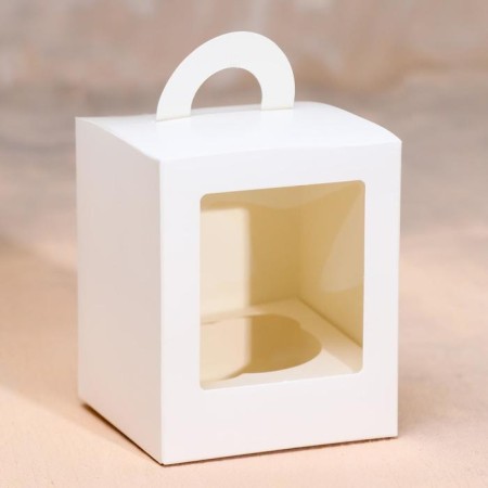 Packaging for one cupcake, white, 9.2 x 9.2 x 11.1 cm-3
