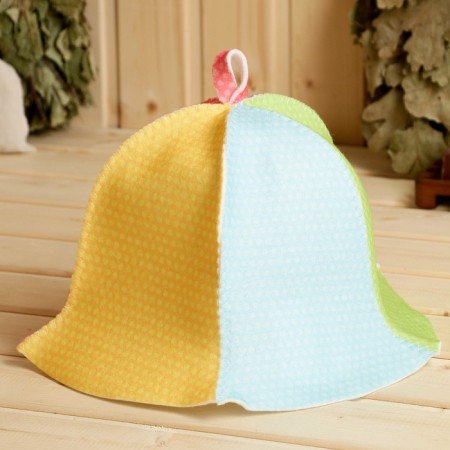 Hat for a bathhouse "Flower-seven-color", felt