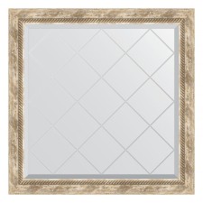 Mirror with engraving in the baguette frame, Provence with weaving 70 mm, 83x83 cm