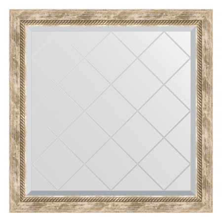 Mirror with engraving in the baguette frame, Provence with weaving 70 mm, 83x83 cm