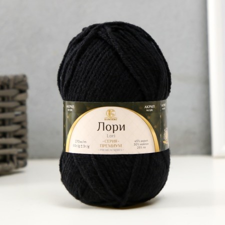Lori yarn 45% acrylic, 30% nylon, 25% PE 170m/50g (003 - black)